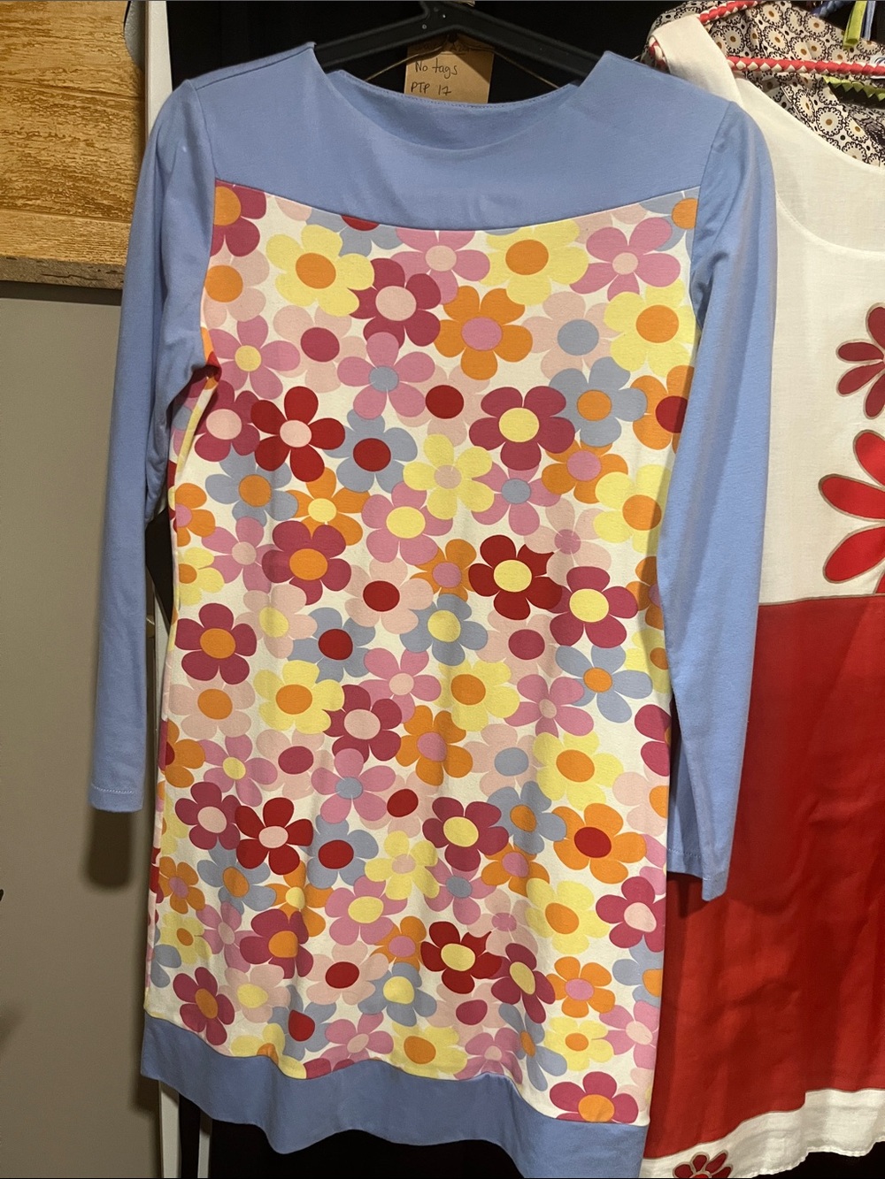 Powder Blue Flower Power Dress Handcrafted Europe Find